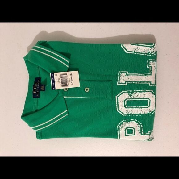 POLO by Ralph Lauren Green Polo Shirt Sz XL 18-20 NWT - Picture 5 of 5